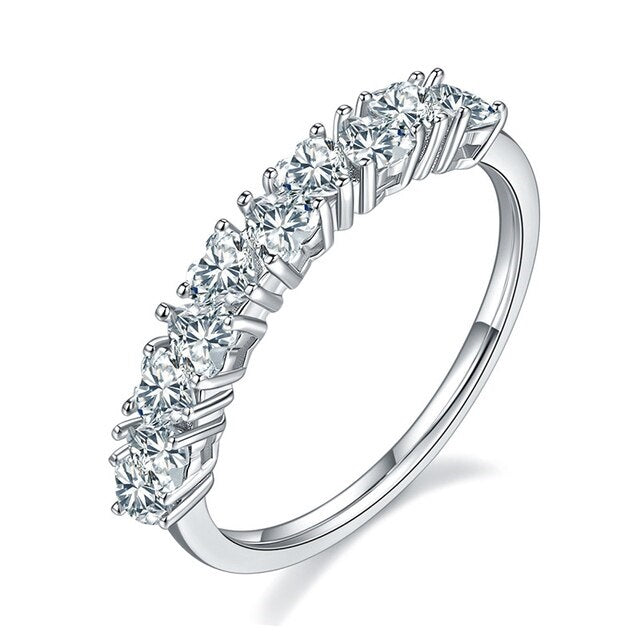 1ct Heart Cut Moissanite Half Eternity Ring - Premium Jewelry from Dazzling Delights - Just $112.46! Shop now at Dazzling Delights