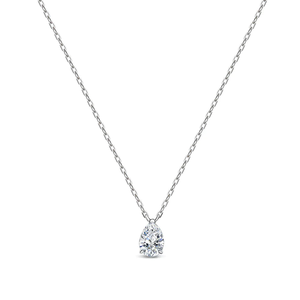 Pear Cut Moissanite Drop Pendant Necklace - Premium Jewelry from Dazzling Delights - Just $89.96! Shop now at Dazzling Delights