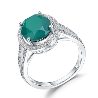 "The Evergreen Elegance" 11x9mm Oval Cut Green Agate Ring - Premium Jewelry from Dazzling Delights - Just $74.95! Shop now at Dazzling Delights