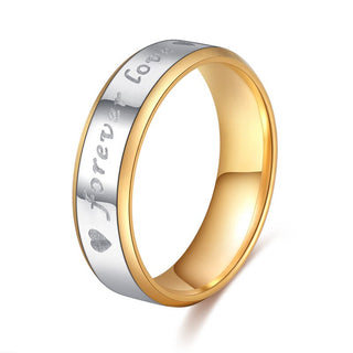 Forever Love Gold and Silver Titanium Wedding Ring - Premium Jewelry from Dazzling Delights - Just $24.38! Shop now at Dazzling Delights