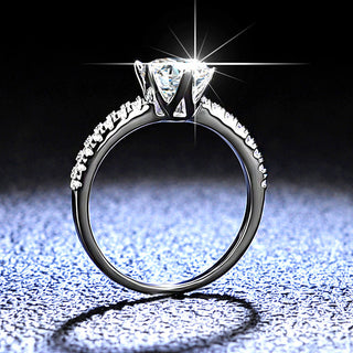 1ct Round Brilliant Cut Moissanite Ring - Premium Jewelry from Dazzling Delights - Just $65.62! Shop now at Dazzling Delights