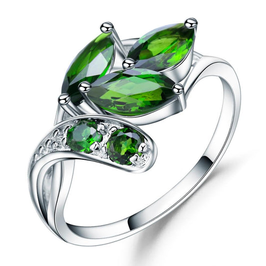 "The Silver Leaf" 2.12ct Natural Chrome Diopside Ring - Premium Jewelry from Dazzling Delights - Just $72.71! Shop now at Dazzling Delights