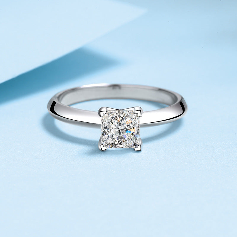 Princess Cut Moissanite Engagement Ring - Premium Jewelry from Dazzling Delights - Just $96.71! Shop now at Dazzling Delights