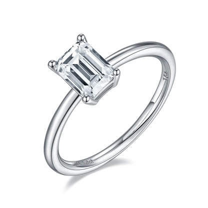 Emerald Cut Solitaire Moissanite Engagement Ring - Premium Jewelry from Dazzling Delights - Just $96.71! Shop now at Dazzling Delights