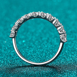 3mm Round Brilliant Cut Moissanite Half Eternity Ring Wedding Band - Premium Jewelry from Dazzling Delights - Just $68.95! Shop now at Dazzling Delights