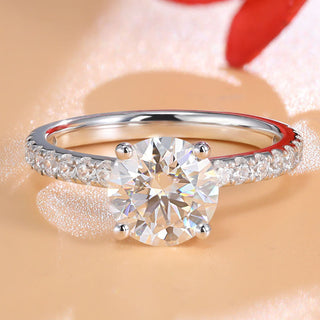 1.9ct Round Brilliant Cut Moissanite Ring - Premium Jewelry from Dazzling Delights - Just $105! Shop now at Dazzling Delights