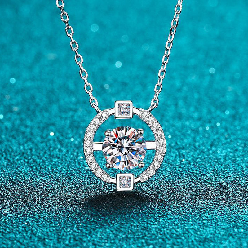 Round Brilliant Cut Moissanite Pendant Necklace - Premium Jewelry from Dazzling Delights - Just $80.96! Shop now at Dazzling Delights