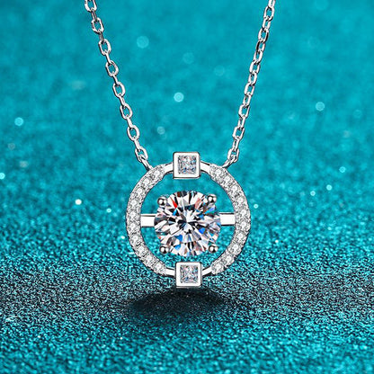 Round Brilliant Cut Moissanite Pendant Necklace - Premium Jewelry from Dazzling Delights - Just $80.96! Shop now at Dazzling Delights