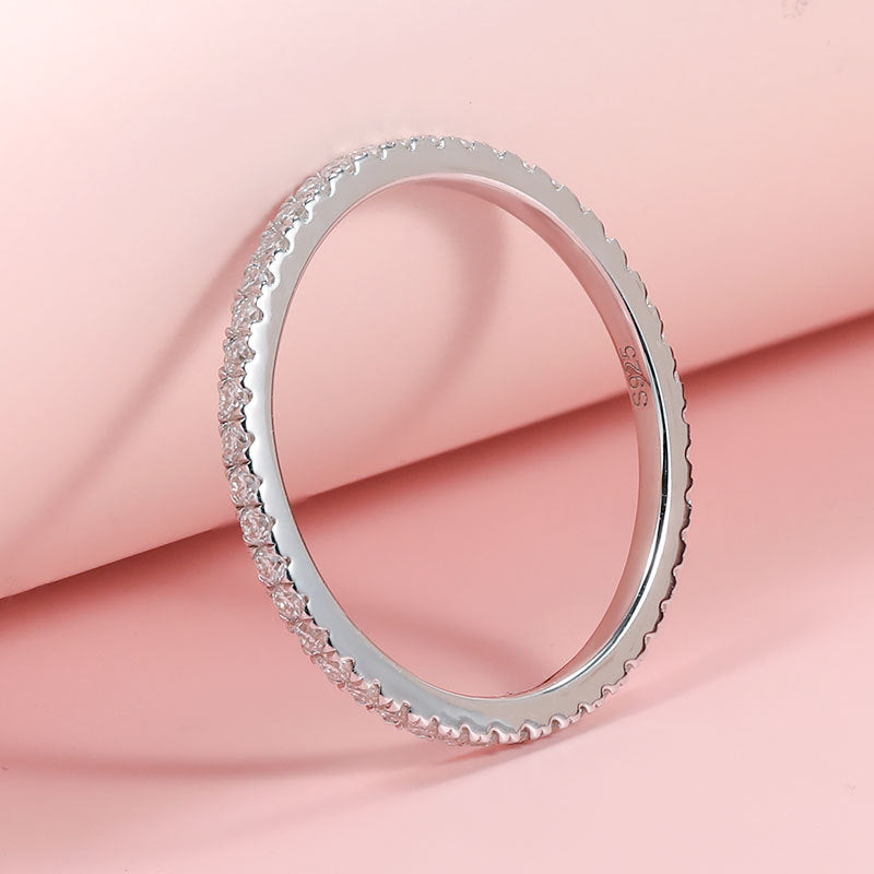 0.50ct Round Brilliant Cut Moissanite Full Eternity Ring Wedding Band - Premium Jewelry from Dazzling Delights - Just $83.96! Shop now at Dazzling Delights