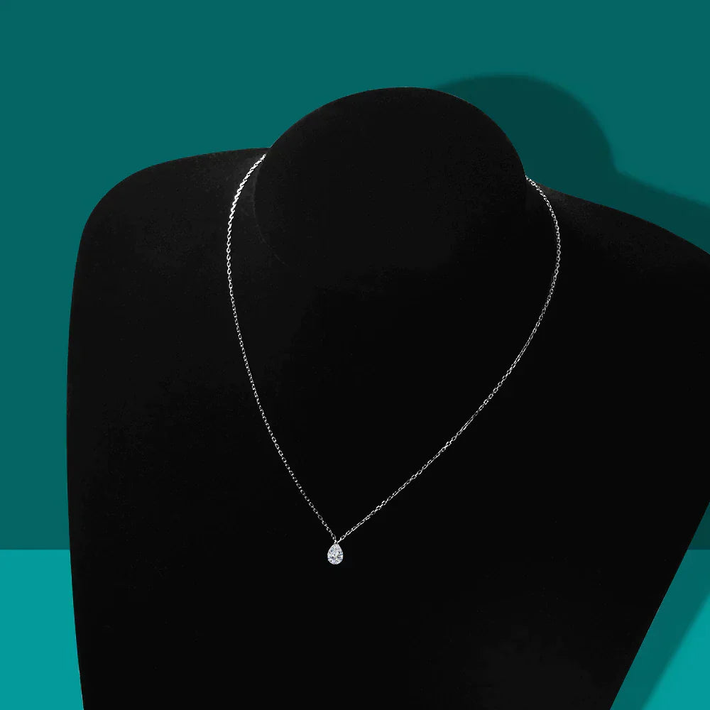 Pear Cut Moissanite Drop Pendant Necklace - Premium Jewelry from Dazzling Delights - Just $89.96! Shop now at Dazzling Delights