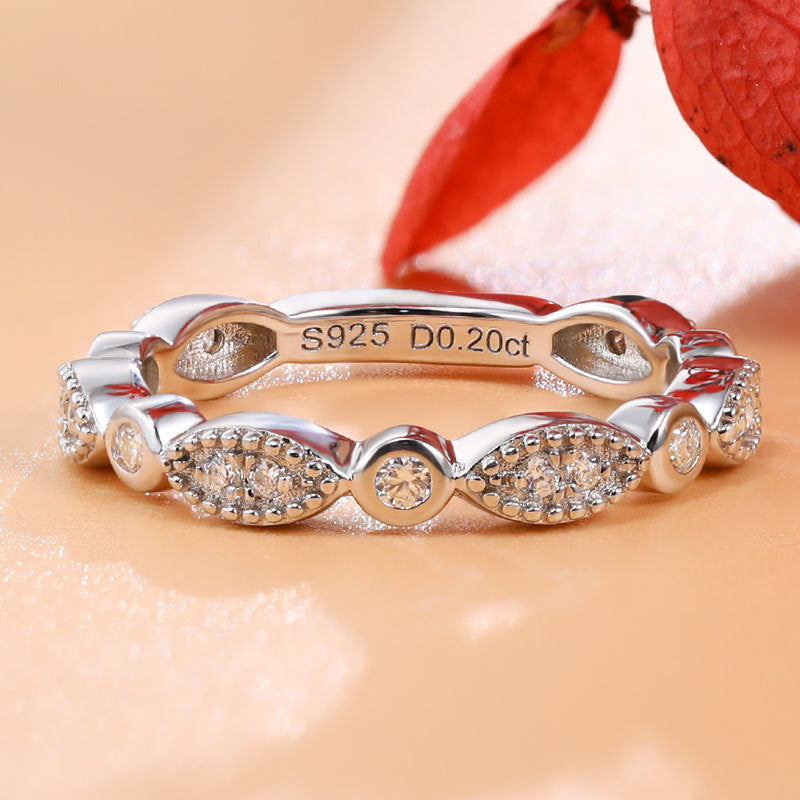 Ornate Moissanite Full Eternity Ring - Premium Jewelry from Dazzling Delights - Just $80.96! Shop now at Dazzling Delights