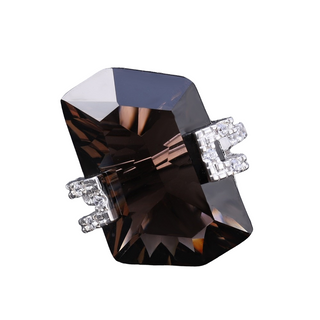 "The Smoky Serenade" 26x15mm Fancy Cut Smoky Quartz Ring - Premium Jewelry from Dazzling Delights - Just $63.75! Shop now at Dazzling Delights