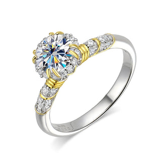 Ornate Round Brilliant Cut Moissanite Twist Ring - Premium Jewelry from Dazzling Delights - Just $137.95! Shop now at Dazzling Delights