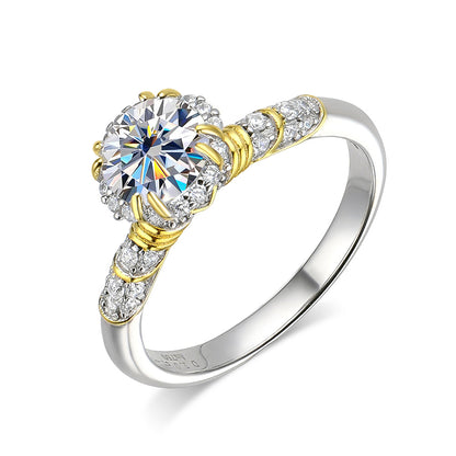 Ornate Round Brilliant Cut Moissanite Twist Ring - Premium Jewelry from Dazzling Delights - Just $103.46! Shop now at Dazzling Delights