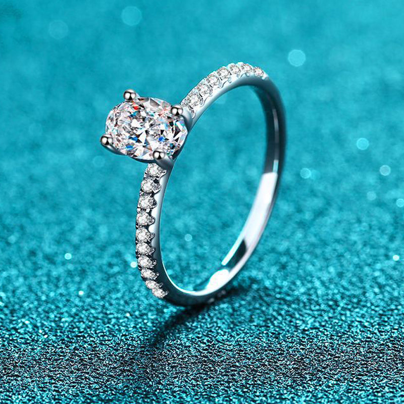 Oval Cut Moissanite Ring - Premium Jewelry from Dazzling Delights - Just $103.46! Shop now at Dazzling Delights