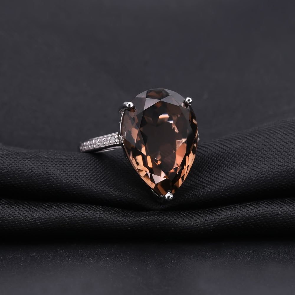 "The Mocha Mirage" 10.6ct Pear Cut Smoky Quartz Ring - Premium Jewelry from Dazzling Delights - Just $69.71! Shop now at Dazzling Delights