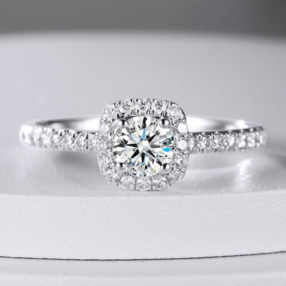 Elegant Moissanite Halo Ring - Premium Jewelry from Dazzling Delights - Just $64.46! Shop now at Dazzling Delights