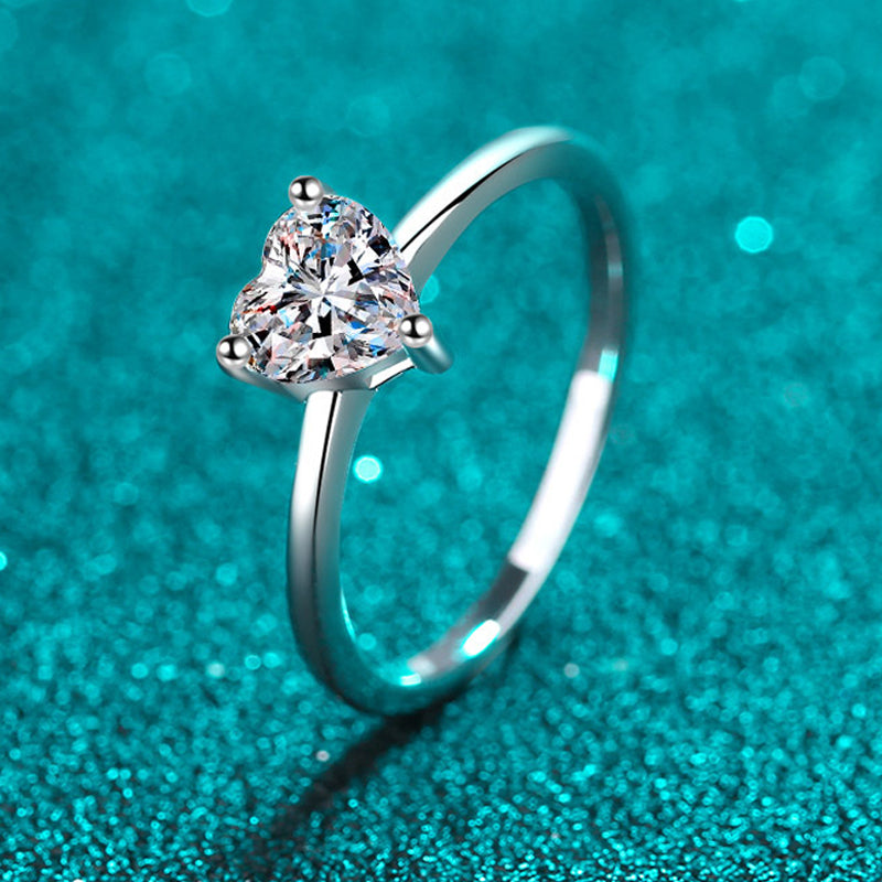 Heart Cut Solitaire Moissanite Engagement Ring - Premium Jewelry from Dazzling Delights - Just $80.96! Shop now at Dazzling Delights