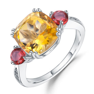 "The Sunny Expedition" 10x10mm Cushion Cut Citrine Ring - Premium Jewelry from Dazzling Delights - Just $113.95! Shop now at Dazzling Delights