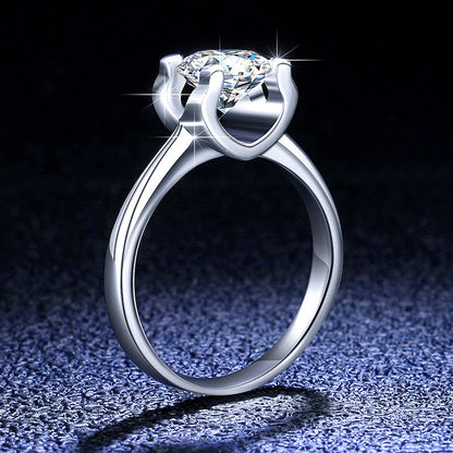 4 Corner Prong Open Setting Solitaire Moissanite Engagement Ring - Premium Jewelry from Dazzling Delights - Just $64.46! Shop now at Dazzling Delights