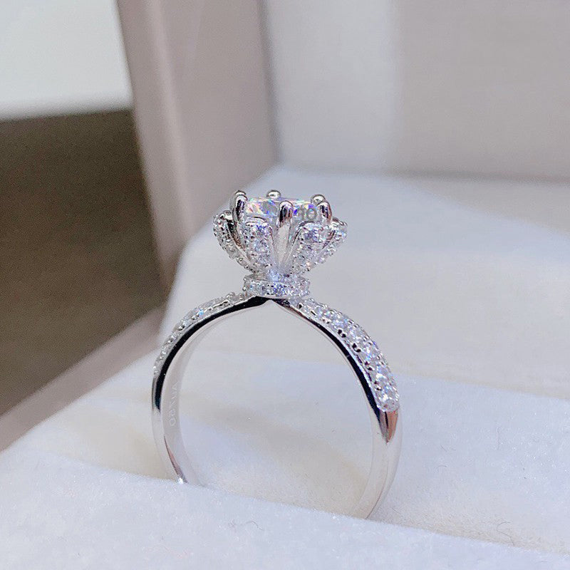 Ornate Round Brilliant Cut Moissanite Engagement Ring - Premium Jewelry from Dazzling Delights - Just $112.46! Shop now at Dazzling Delights