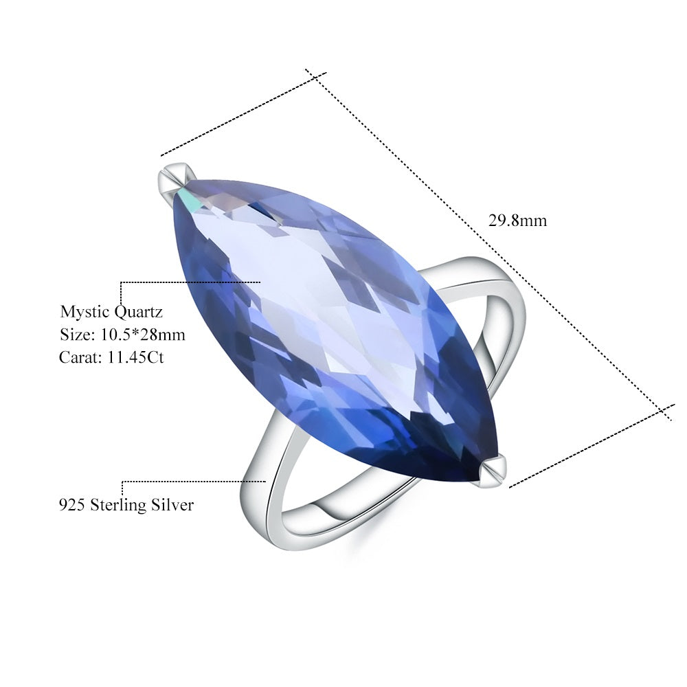 "The Azure Mystique" 11.45ct Marquise Cut Iolite Blue Mystic Quartz Solitaire Ring - Premium Jewelry from Dazzling Delights - Just $77.96! Shop now at Dazzling Delights