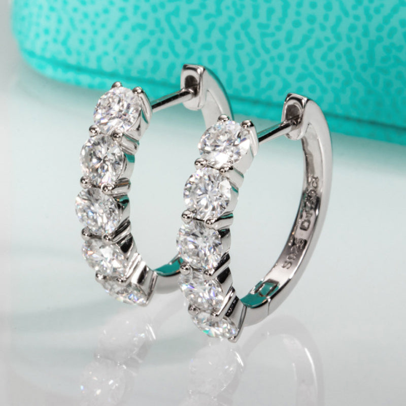 3ct Moissanite Hoop Earrings - Premium Jewelry from Dazzling Delights - Just $122.21! Shop now at Dazzling Delights