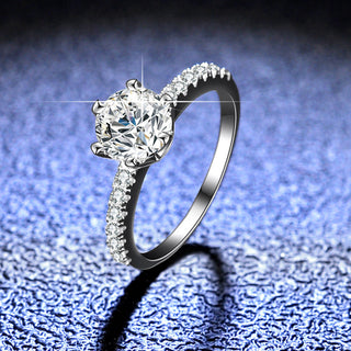 1ct Round Brilliant Cut Moissanite Ring - Premium Jewelry from Dazzling Delights - Just $65.62! Shop now at Dazzling Delights