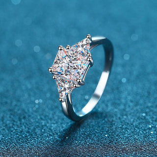 3ct Radiant and Trillion Cut Moissanite Trilogy Ring - Premium Jewelry from Dazzling Delights - Just $126! Shop now at Dazzling Delights