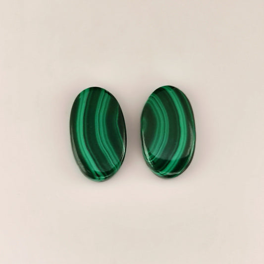 31.00ct Oval Cabochon Malachite Pair - Premium Jewelry from Dazzling Delights - Just $8.21! Shop now at Dazzling Delights