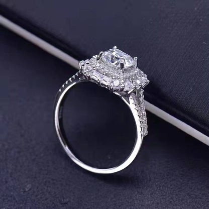 Asscher Cut Moissanite Halo Ring - Premium Jewelry from Dazzling Delights - Just $122.21! Shop now at Dazzling Delights