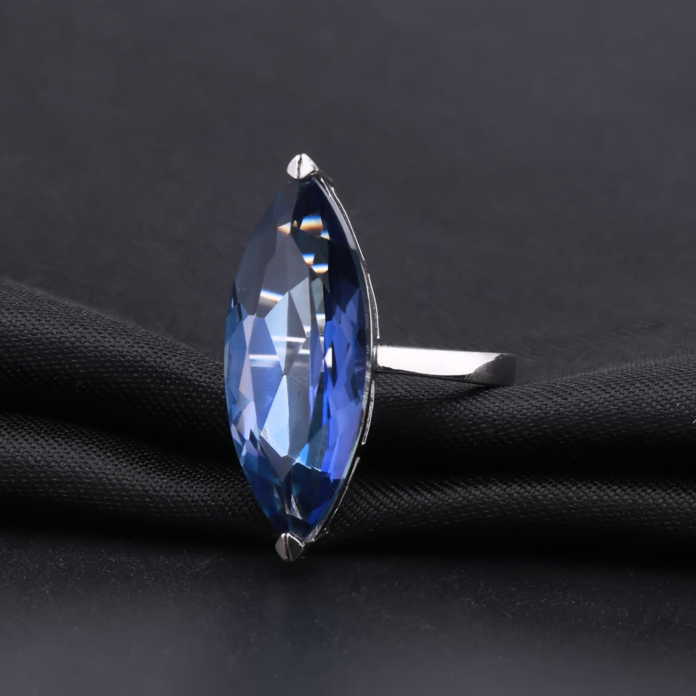 "The Azure Mystique" 11.45ct Marquise Cut Iolite Blue Mystic Quartz Solitaire Ring - Premium Jewelry from Dazzling Delights - Just $103.95! Shop now at Dazzling Delights