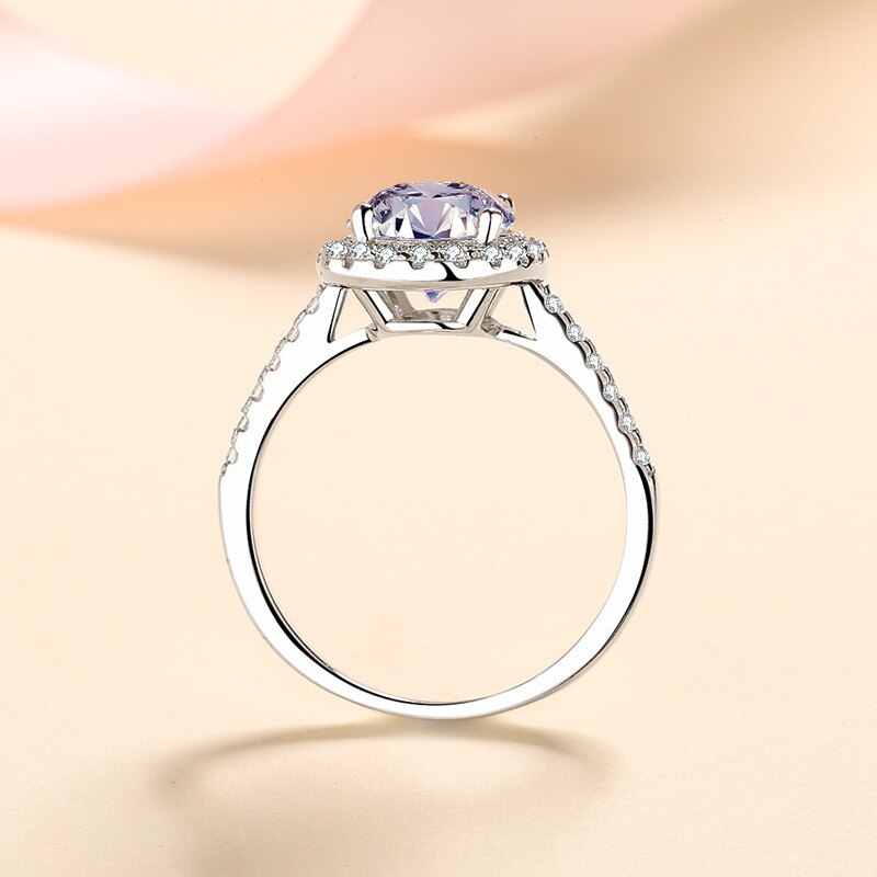 Oval Cut Moissanite Halo Ring - Premium Jewelry from Dazzling Delights - Just $80.96! Shop now at Dazzling Delights