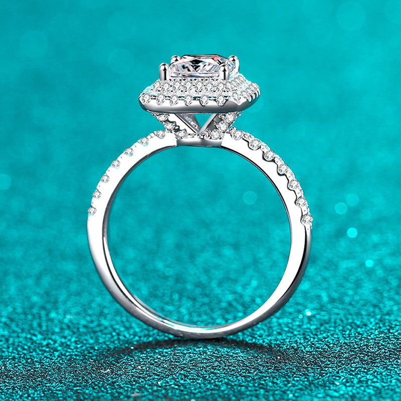 Princess Cut Moissanite Double Halo Ring - Premium Jewelry from Dazzling Delights - Just $89.96! Shop now at Dazzling Delights