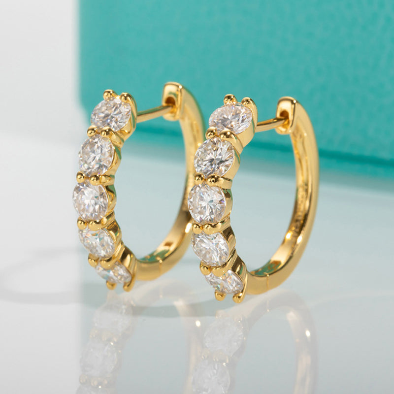 3ct Moissanite Hoop Earrings - Premium Jewelry from Dazzling Delights - Just $122.21! Shop now at Dazzling Delights