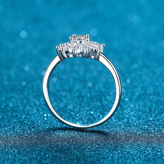 Round Brilliant Cut Moissanite Marquise Halo Ring - Premium Jewelry from Dazzling Delights - Just $162.95! Shop now at Dazzling Delights