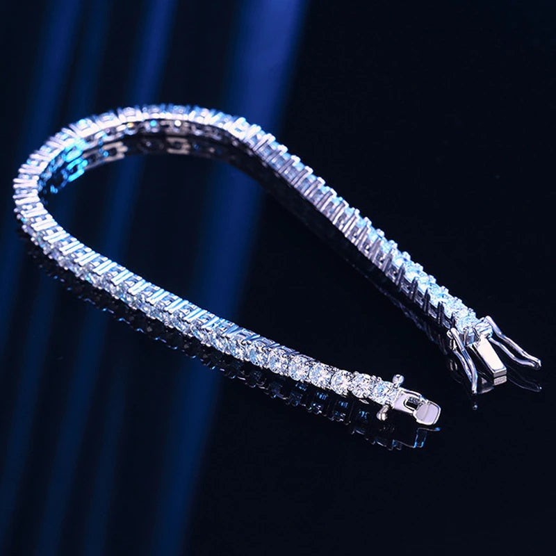 Round Brilliant Cut Moissanite Tennis Bracelets - Premium Jewelry from Dazzling Delights - Just $144.71! Shop now at Dazzling Delights