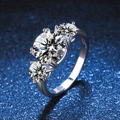 4ct Moissanite Trilogy Ring - Premium Jewelry from Dazzling Delights - Just $192.95! Shop now at Dazzling Delights