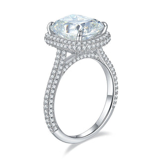 5ct Cushion Cut Moissanite Halo Ring - Premium Jewelry from Dazzling Delights - Just $405.95! Shop now at Dazzling Delights