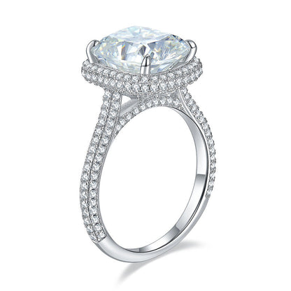 5ct Cushion Cut Moissanite Halo Ring - Premium Jewelry from Dazzling Delights - Just $304.46! Shop now at Dazzling Delights