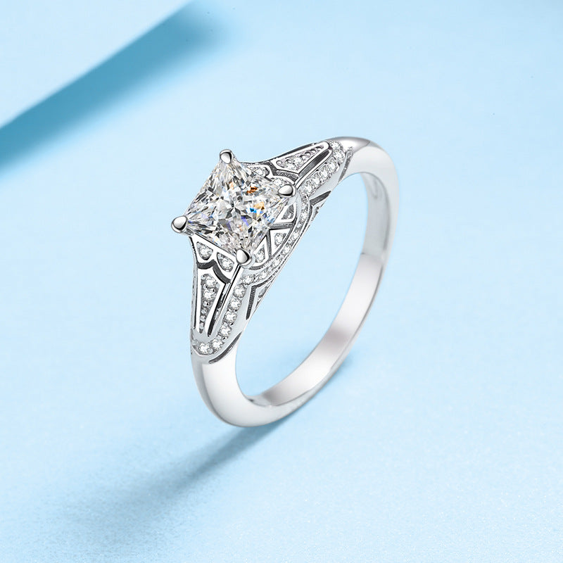 Ornate Princess Cut Moissanite Ring - Premium Jewelry from Dazzling Delights - Just $103.46! Shop now at Dazzling Delights