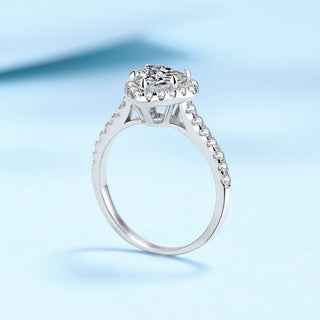 Heart Cut Moissanite Halo Ring - Premium Jewelry from Dazzling Delights - Just $119.95! Shop now at Dazzling Delights