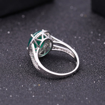 "The Evergreen Elegance" 11x9mm Oval Cut Green Agate Ring - Premium Jewelry from Dazzling Delights - Just $56.21! Shop now at Dazzling Delights