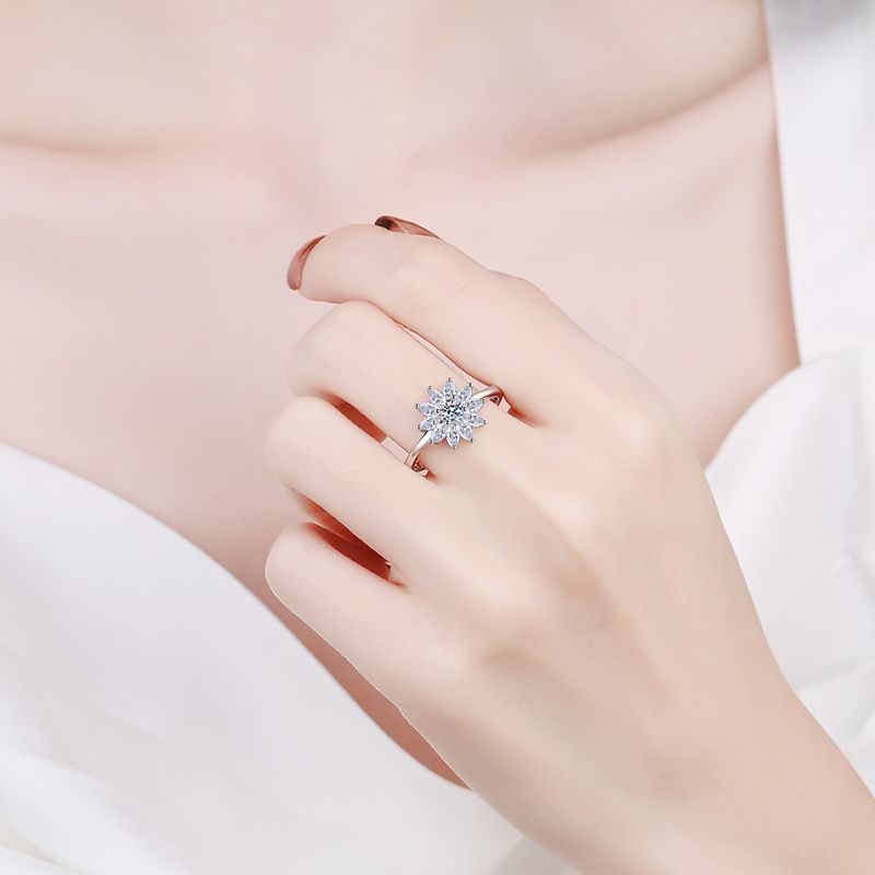 Round Brilliant Cut Moissanite Marquise Halo Ring - Premium Jewelry from Dazzling Delights - Just $122.21! Shop now at Dazzling Delights