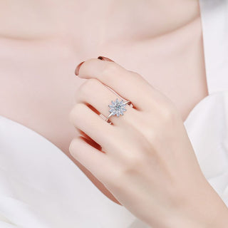 Round Brilliant Cut Moissanite Marquise Halo Ring - Premium Jewelry from Dazzling Delights - Just $162.95! Shop now at Dazzling Delights