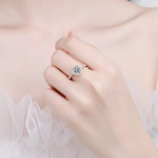 Round Brilliant Cut Moissanite Halo Ring - Premium Jewelry from Dazzling Delights - Just $52.50! Shop now at Dazzling Delights