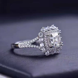Asscher Cut Moissanite Halo Ring - Premium Jewelry from Dazzling Delights - Just $99.75! Shop now at Dazzling Delights