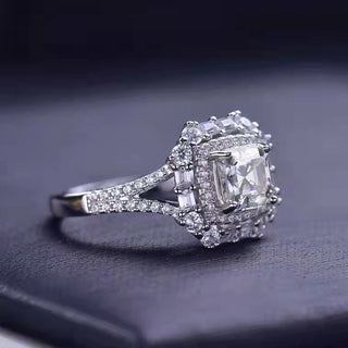 Asscher Cut Moissanite Halo Ring - Premium Jewelry from Dazzling Delights - Just $162.95! Shop now at Dazzling Delights