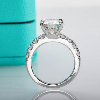 4.3ct Round Brilliant Cut Moissanite Ring - Premium Jewelry from Dazzling Delights - Just $192.95! Shop now at Dazzling Delights