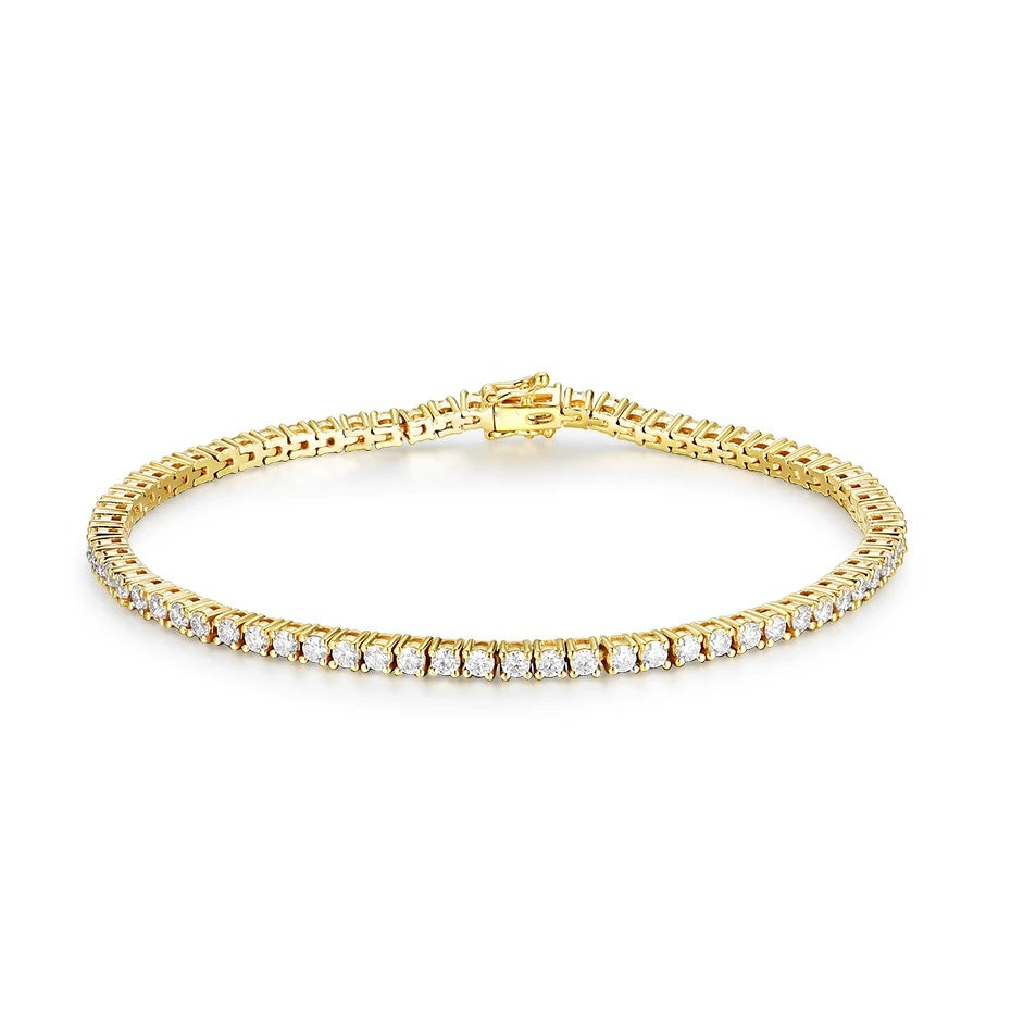 Round Brilliant Cut Moissanite Tennis Bracelets - Premium Jewelry from Dazzling Delights - Just $144.71! Shop now at Dazzling Delights